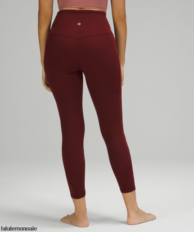 Lululemon Damen DELULU053 | Red Merlot Align Hoch Sitzende Hose Mit Taschen 25